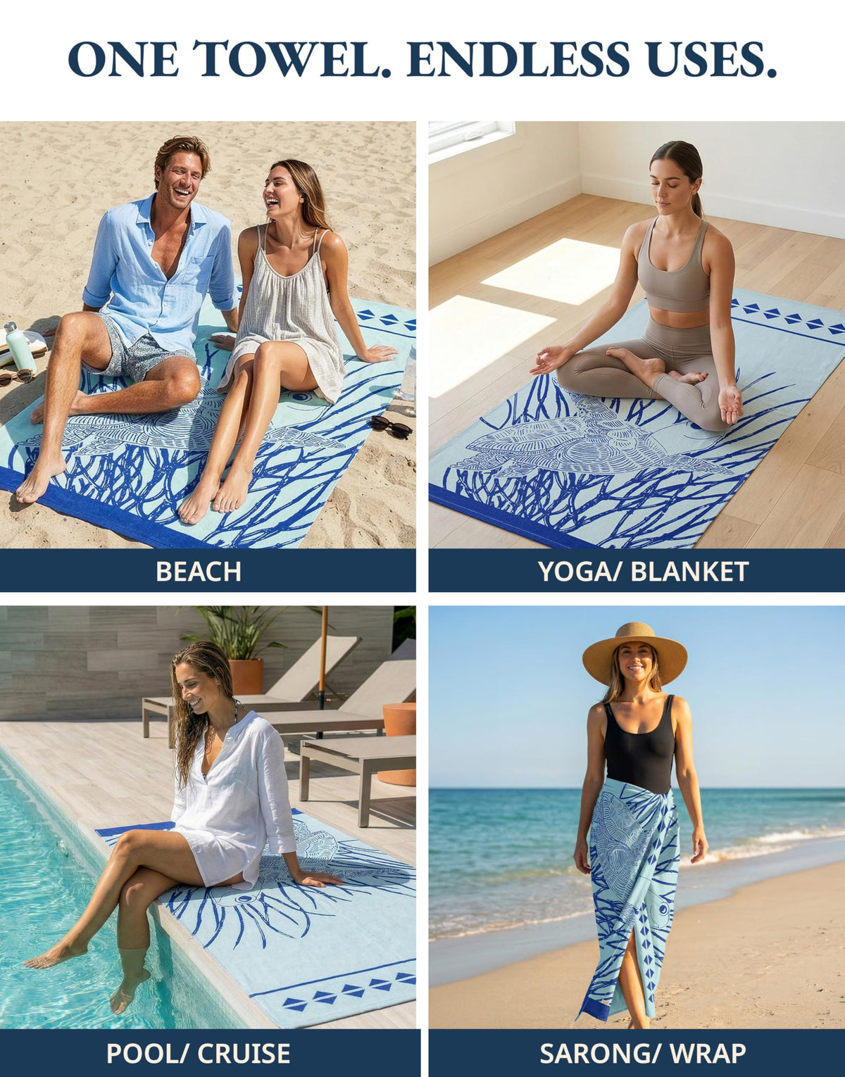 Lane Linen towel by poolside used as a blanket or picnic mat