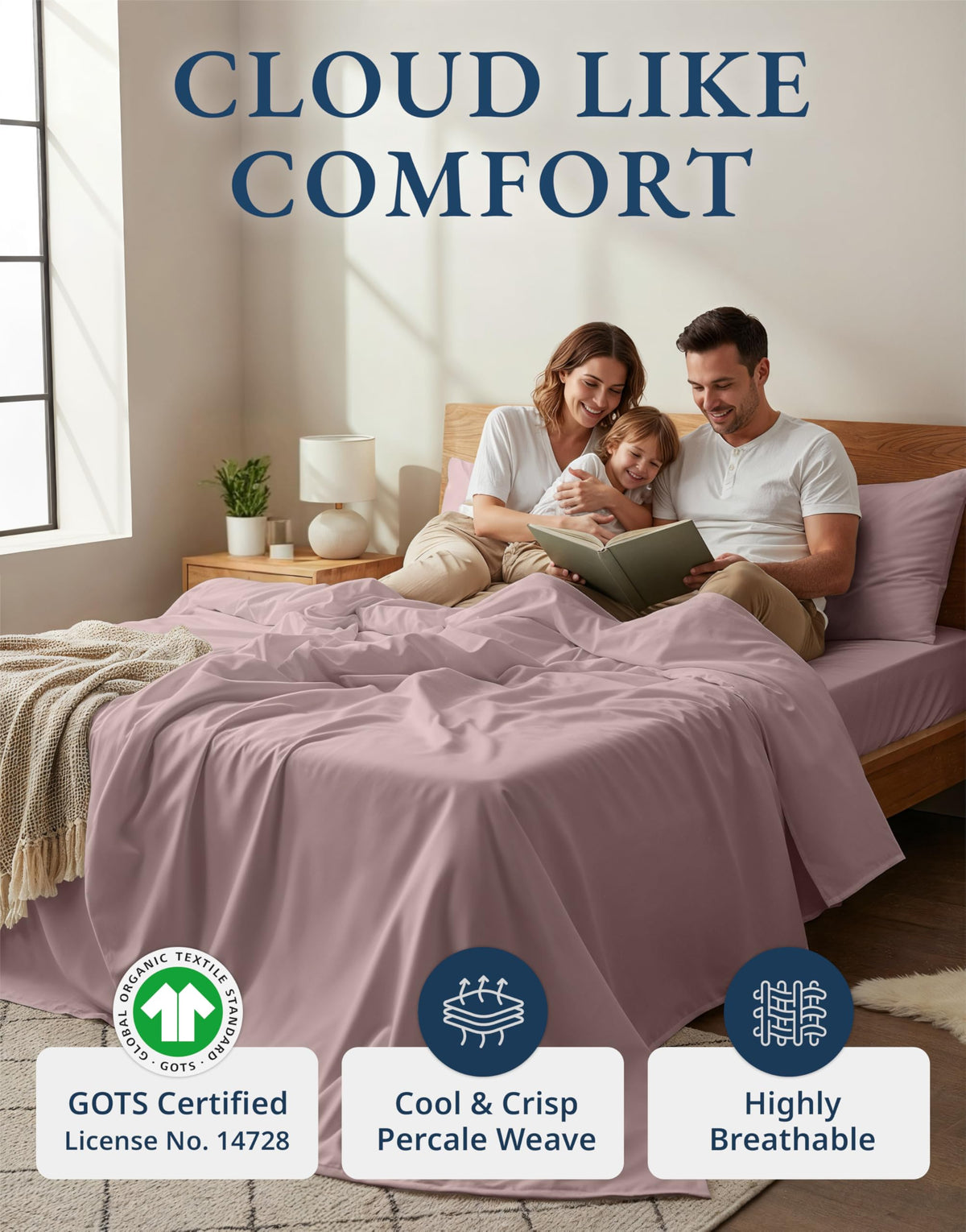 LANE LINEN queen fitted sheet with deep pockets secure fit.