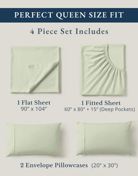 Lane Linen queen fitted sheet with deep pockets fits 8 to 15 inches