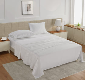 Lane Linen queen fitted sheet with 15 inch pocket securing a deep mattress
