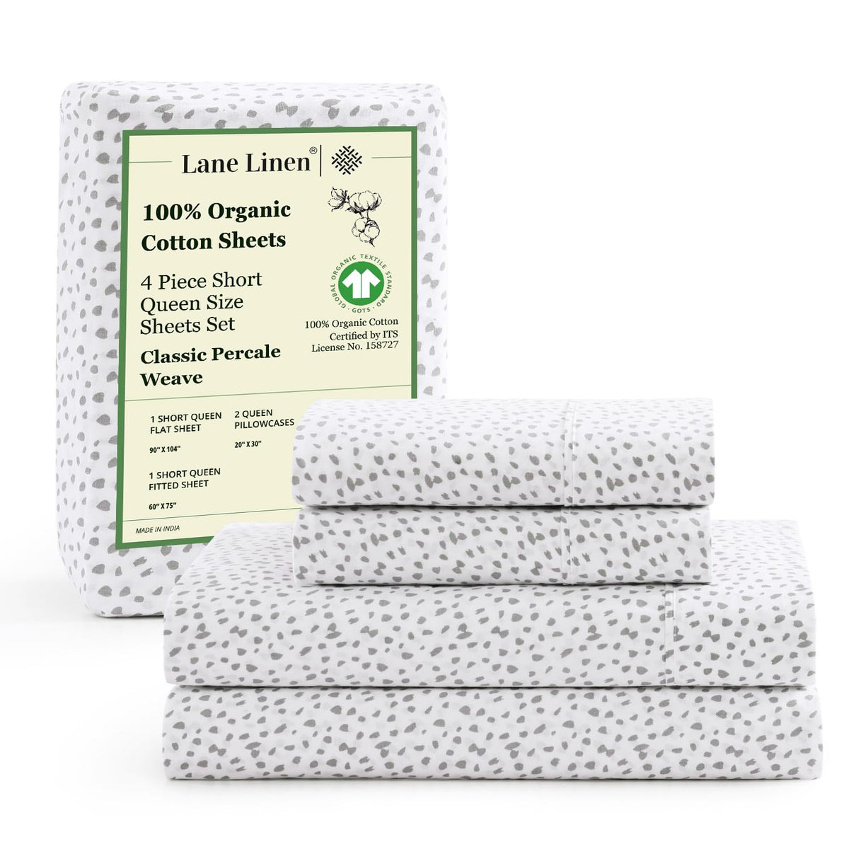 Lane Linen queen flat sheet in haze grey for breathable comfort