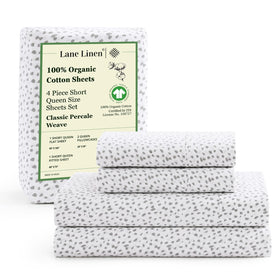 Lane Linen queen flat sheet in haze grey for breathable comfort