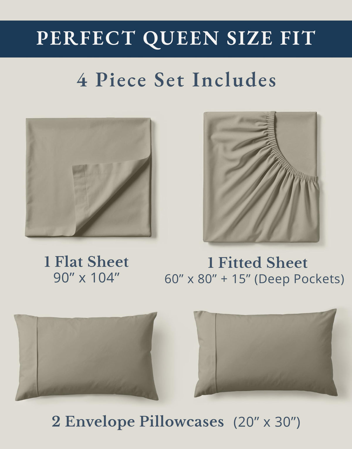 Lane Linen queen pillowcases 20x30 for crisp, comfortable sleep.