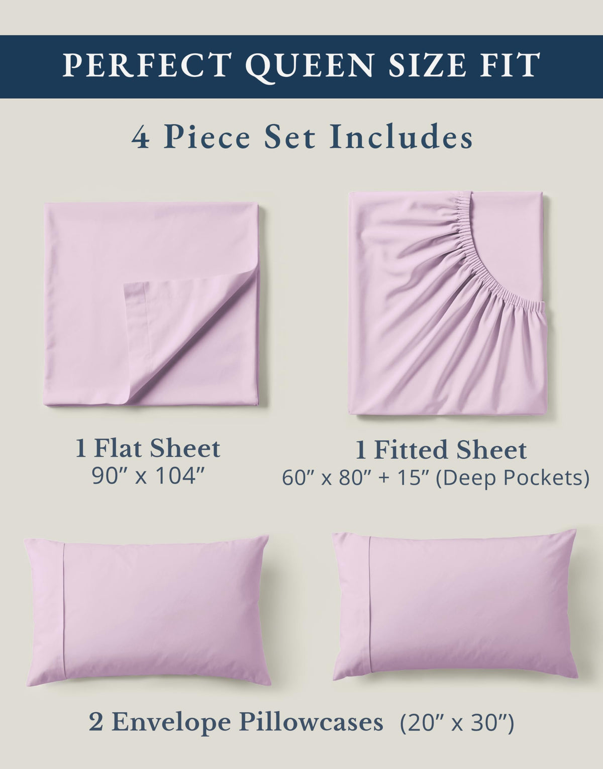 LANE LINEN queen pillowcases 20x30 display crisp, smooth finish for easy pairing.