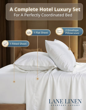 Lane Linen queen pillowcases deliver soft contact and easy nightly transitions.
