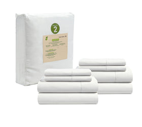 Lane Linen queen flat sheet 90x104 showcases generous coverage and a smooth percale finish.