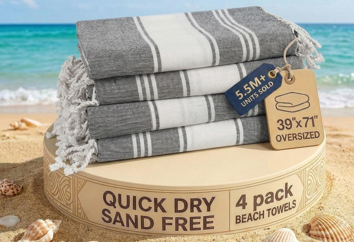 Lane Linen sand-free beach bag helps shake off sand after a day at the shore.