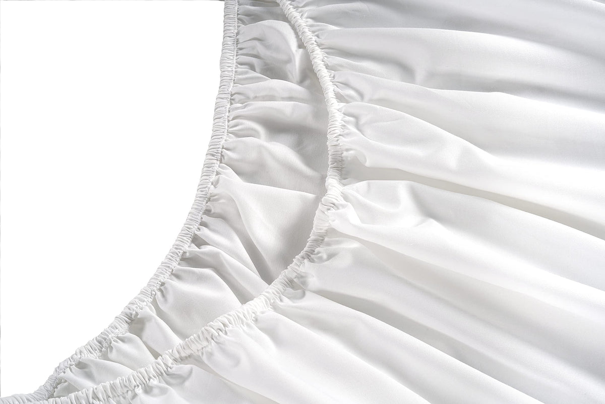 Closeup of Lane Linen sateen finish with silky sheen and luxurious feel