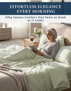 Lane Linen silky sateen finish closeup communicates hotel-quality softness.