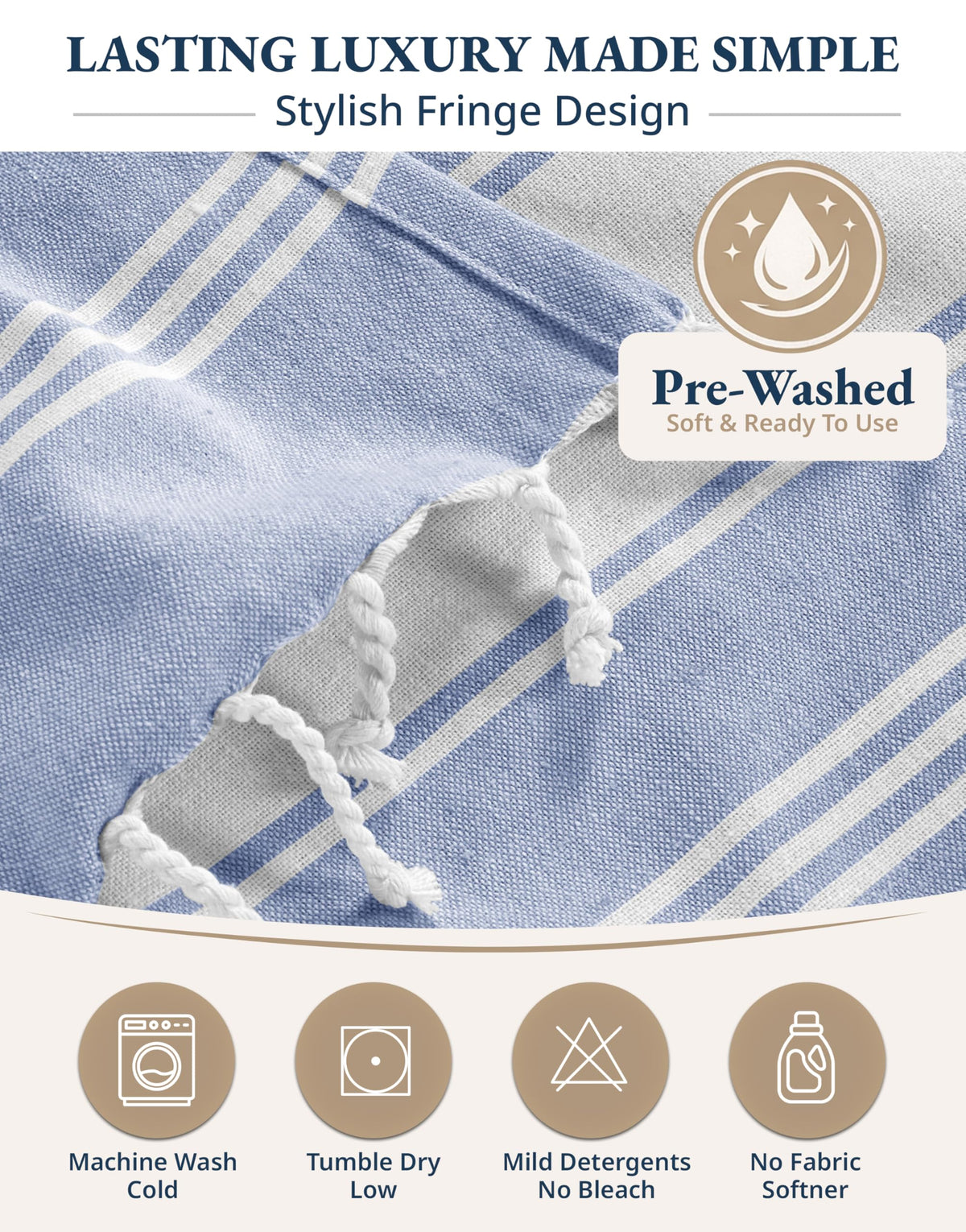 Lane Linen six-pack tropical towels set for travel and home