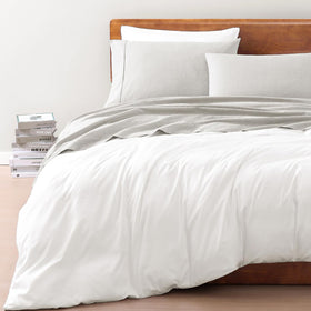 Lane Linen Snowdrop breathable cooling cotton texture in close-up.