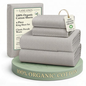Lane Linen Snowdrop percale closeup showing breathable organic cotton fabric.