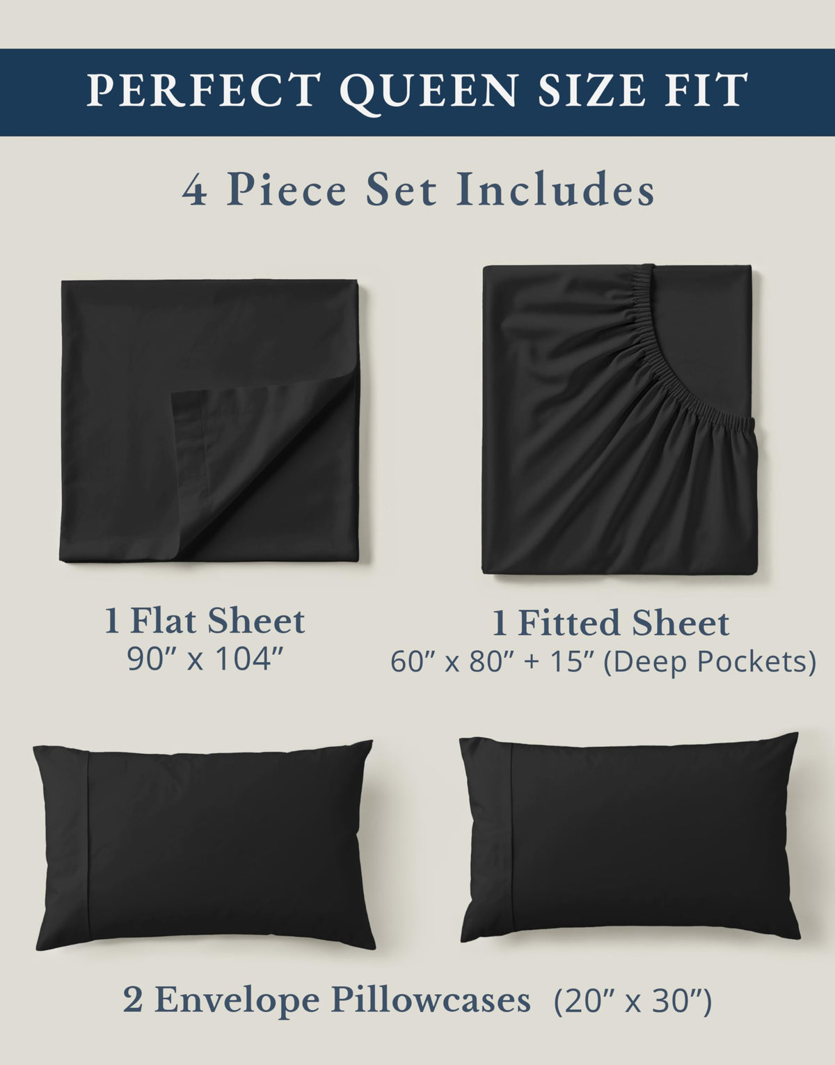 Lane Linen standard pillowcases 20x30 illustrate complete, comfortable pillow support.