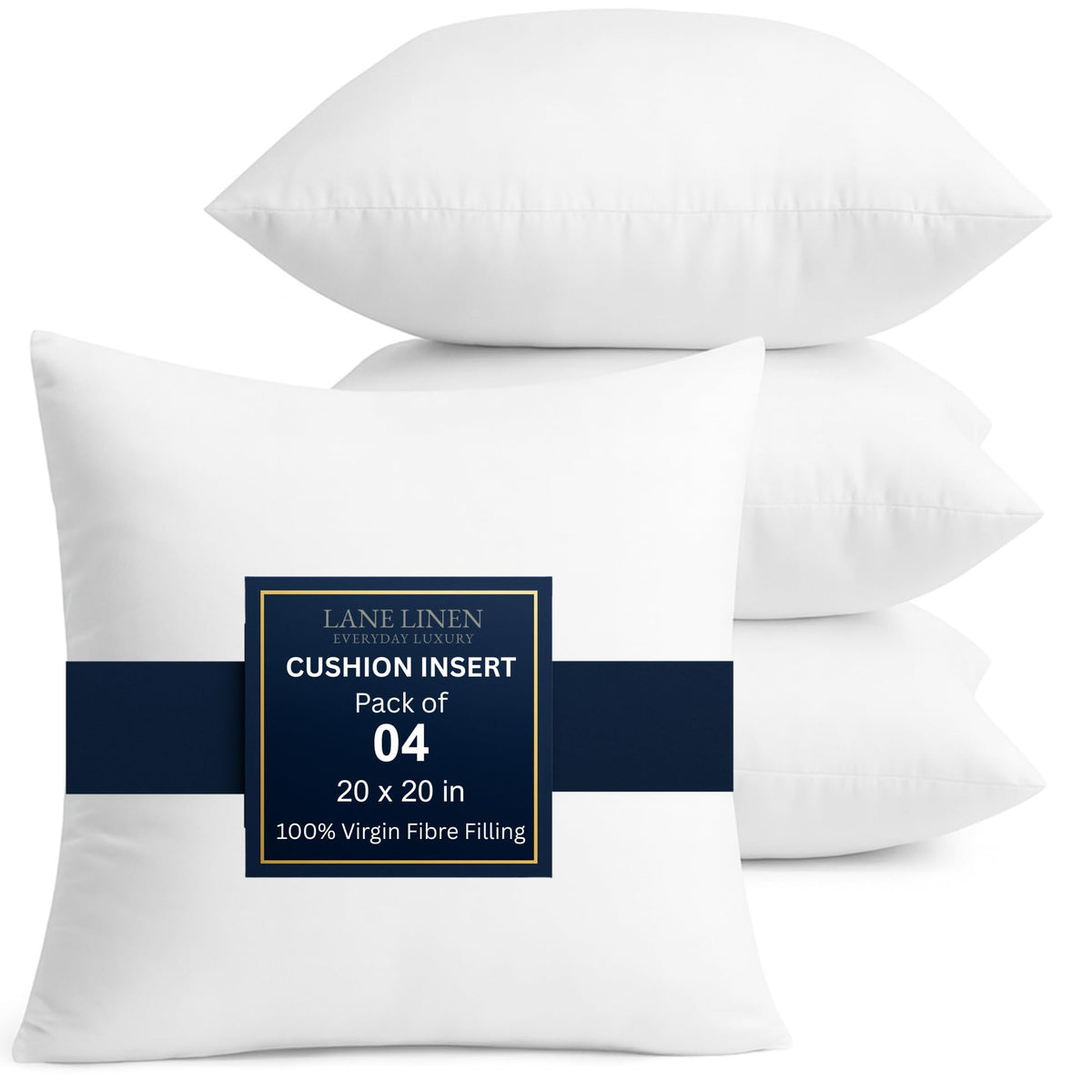 Lane Linen white 20x20 throw pillow inserts with plush fill for plush decor.