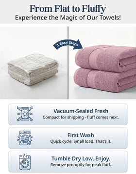 Lane Linen towels on rack: elegant display and quick drying for daily use.