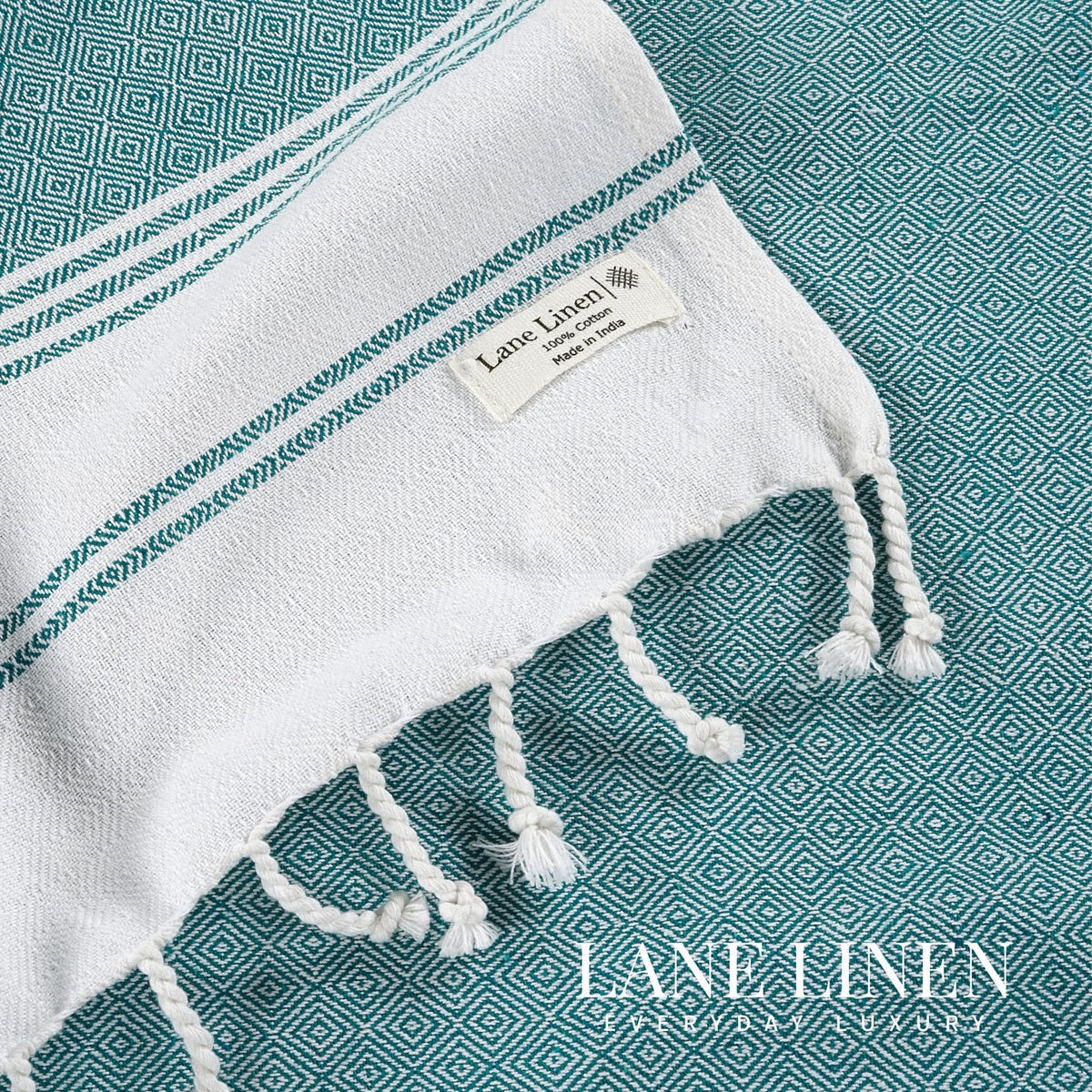 LANE LINEN travel-friendly towel folds compactly for luggage and trips.