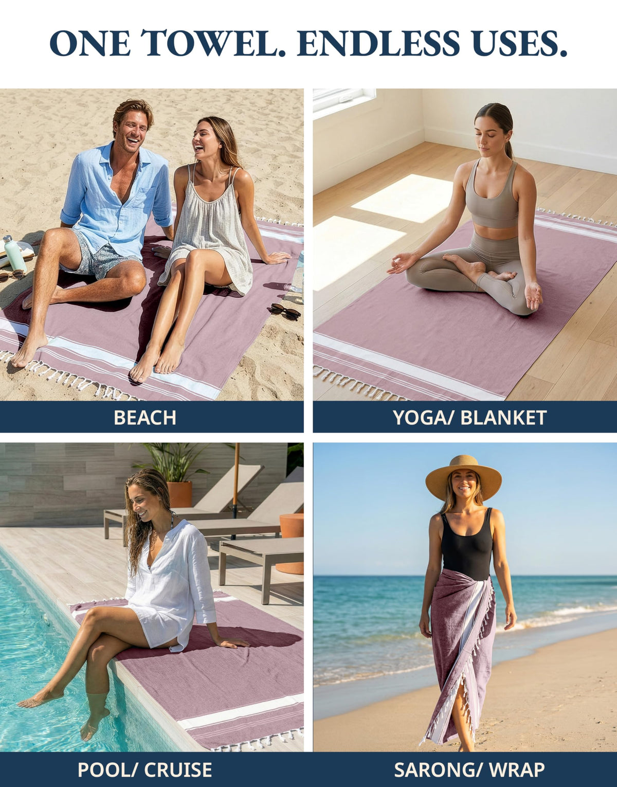 LANE LINEN compact foldable towels ideal for luggage and on-the-go trips.
