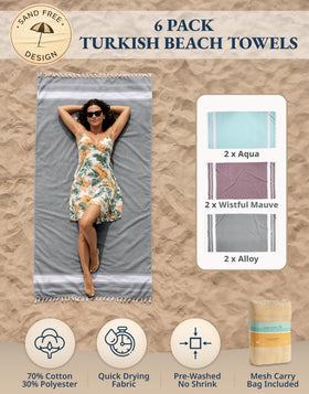 LANE LINEN Turkish beach towels 39x71 showcase vibrant summer color and generous coverage.
