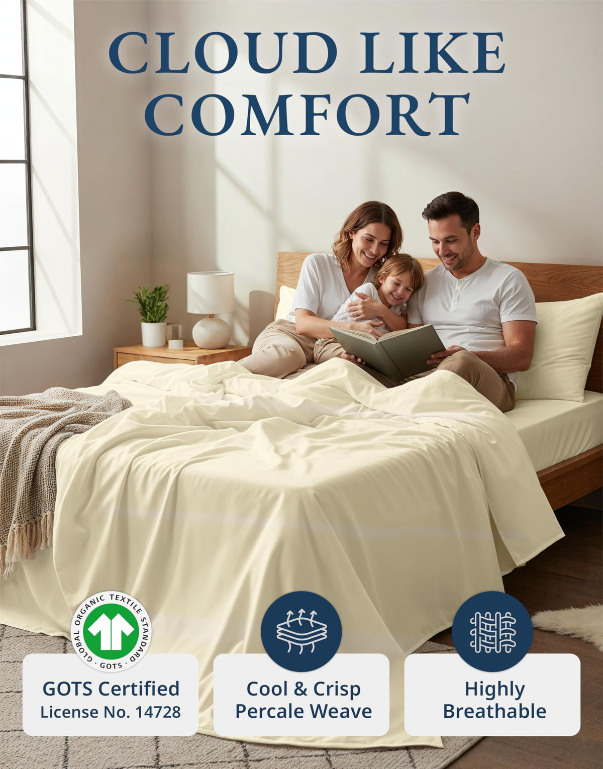 Lane Linen twin fitted sheet with a 15 inch deep pocket for secure fit.