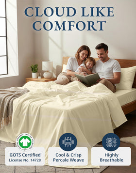Lane Linen twin fitted sheet with a 15 inch deep pocket for secure fit.