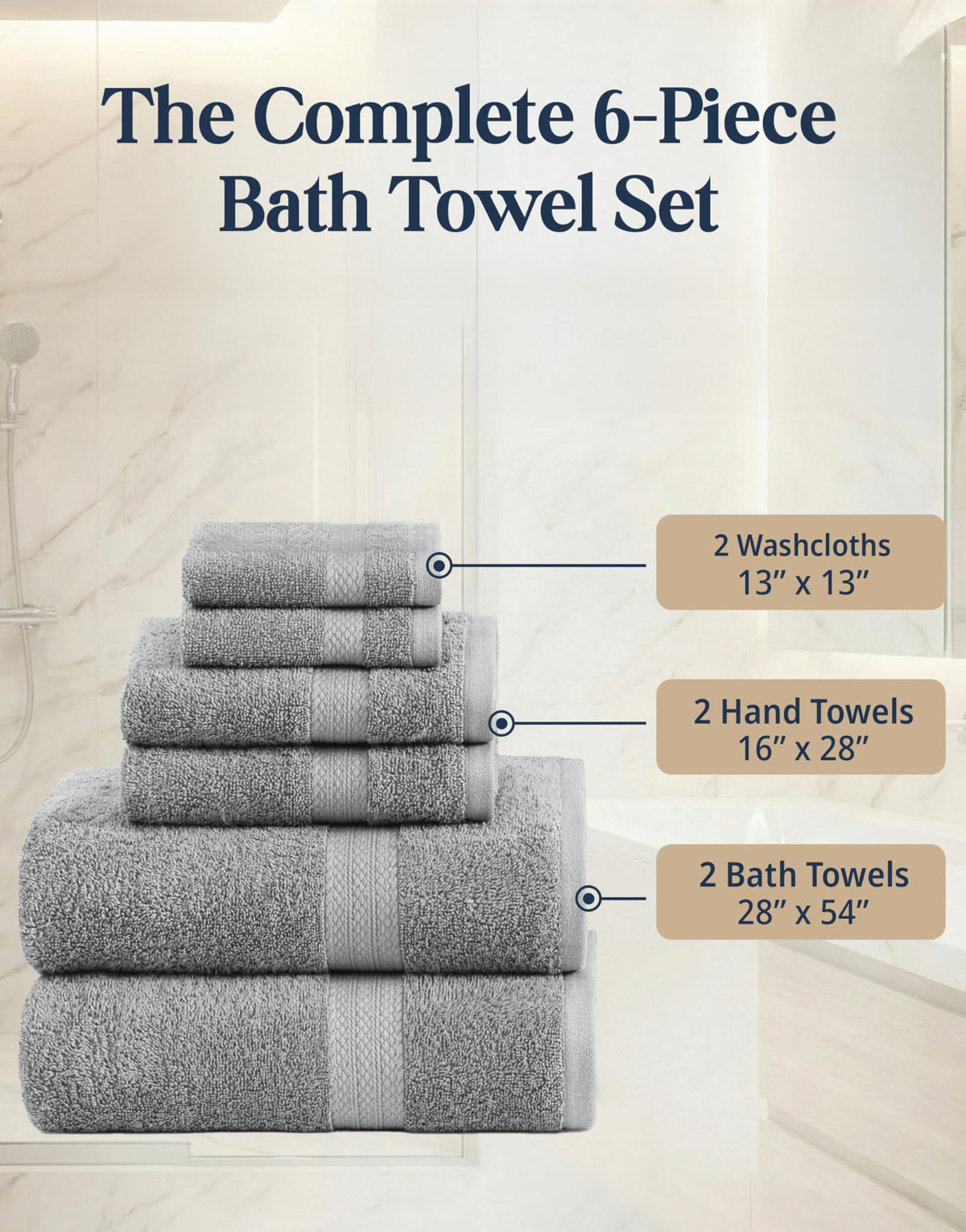 LANE LINEN wash cloths 13x13 in grey for gentle cleansing