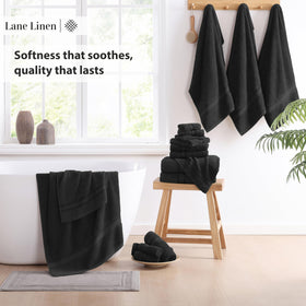 Lane Linen washcloth 13x13 black offers quick-drying everyday freshness.