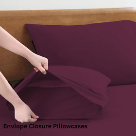 LANE LINEN Windsor Wine bed setup with coordinating sheets