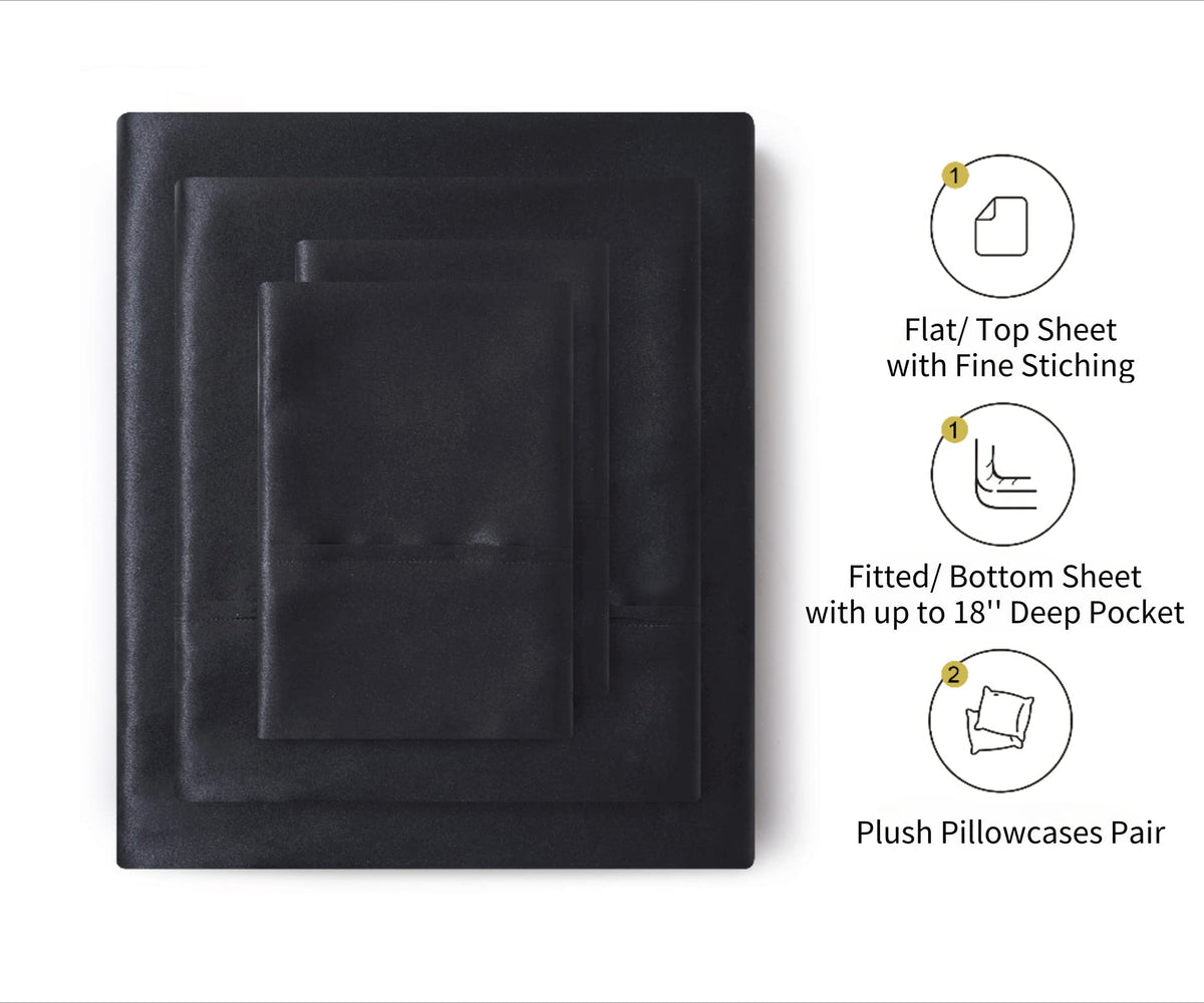 Lanest Housing deep-pocket fitted sheet securing a tall mattress for a snug fit.