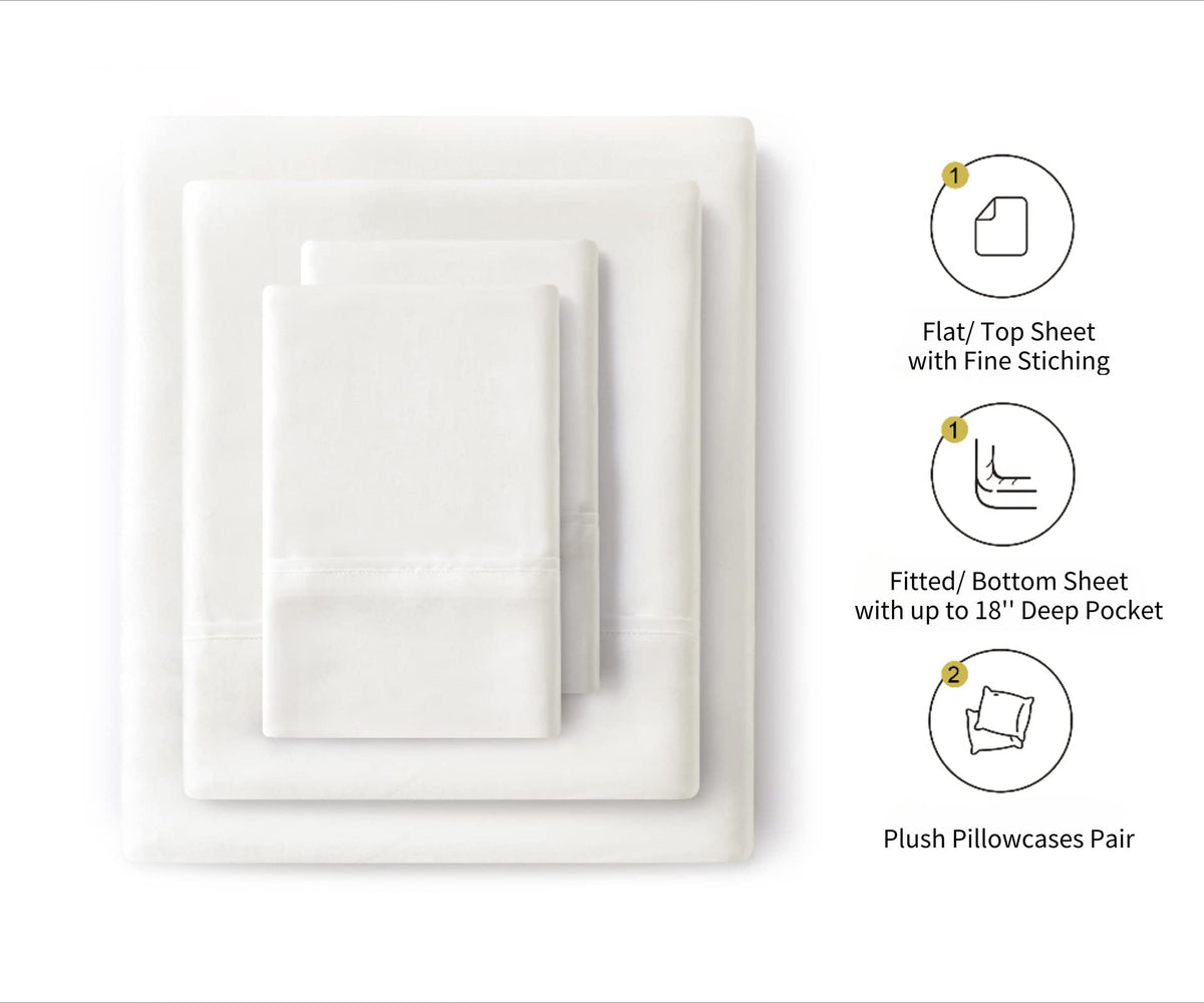 Lanest Housing satin sheets with deep-pocket fit ensure secure mattress coverage.