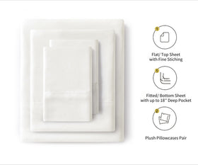 Lanest Housing satin sheets with deep-pocket fit ensure secure mattress coverage.
