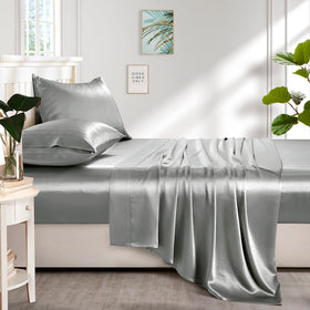 Lanest Housing Silk Satin Sheets king set easy care, machine washable and low heat dry