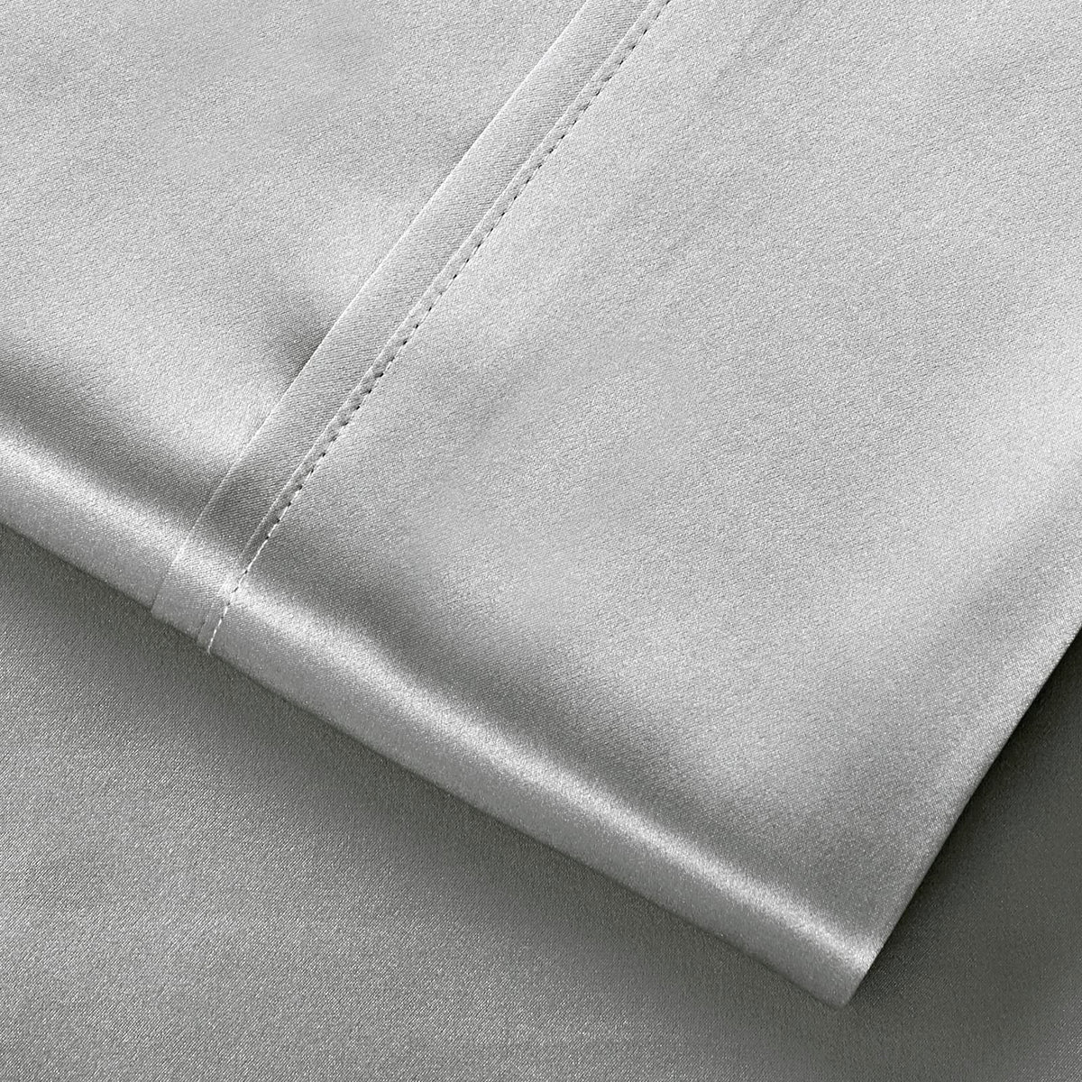 Lanest Housing Silk Satin Sheets king set shown on a king size bed for scale