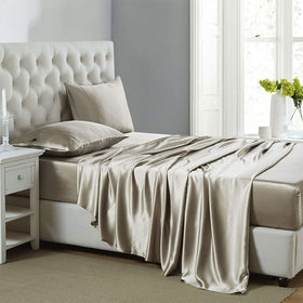 Lanest Housing satin sheets close-up texture for a luxurious feel.