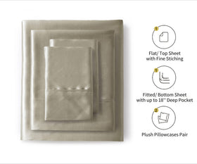 Lanest Housing queen satin sheet deep-pocket fitted securely on mattress.