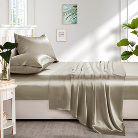 Fitted sheet features all-around elastic for a secure 14-inch pocket.