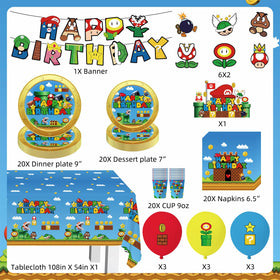LANFUBEISI tableware set including plates, cups and napkins for easy party cleanup