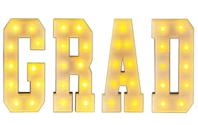 LANGXUN giant grad letters frame enhances party photos with dramatic scale.