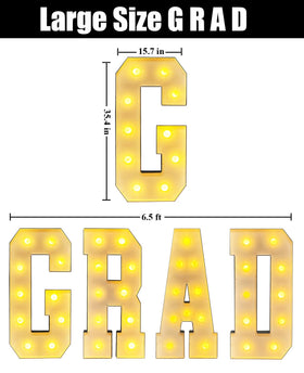 LANGXUN grad 2026 light-up letters illuminate indoor and outdoor celebrations.