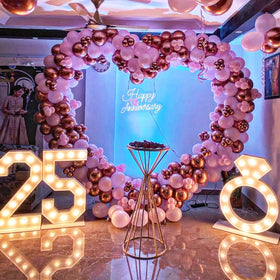 LANGXUN Outdoor Event Arch, durable metal with rust-resistant coating.