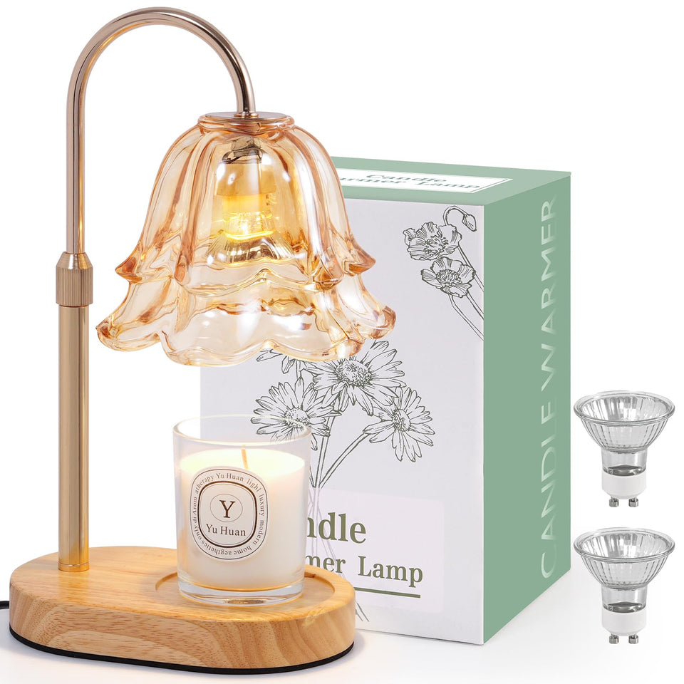 Lanhado Flower Candle Warmer Lamp, flame-free design for safe, fragrant home use