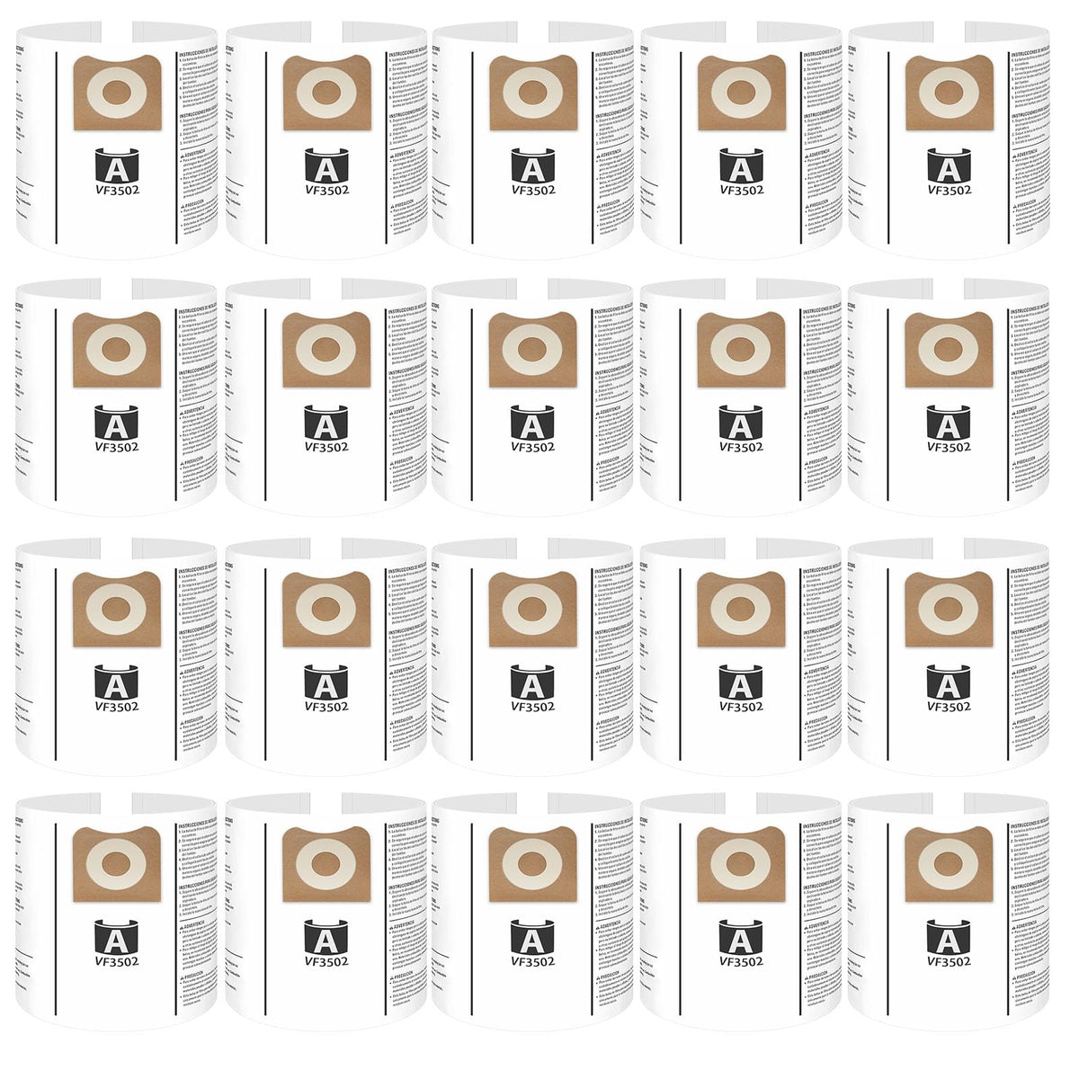 LANROON VF3502 20-pack box view for easy Ridgid vacuum replacement
