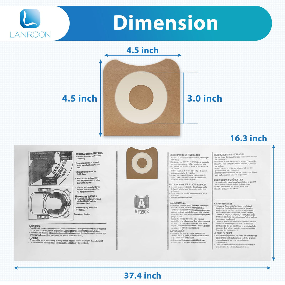 LANROON VF3502 compatibility chart highlights versatile fit for multiple models