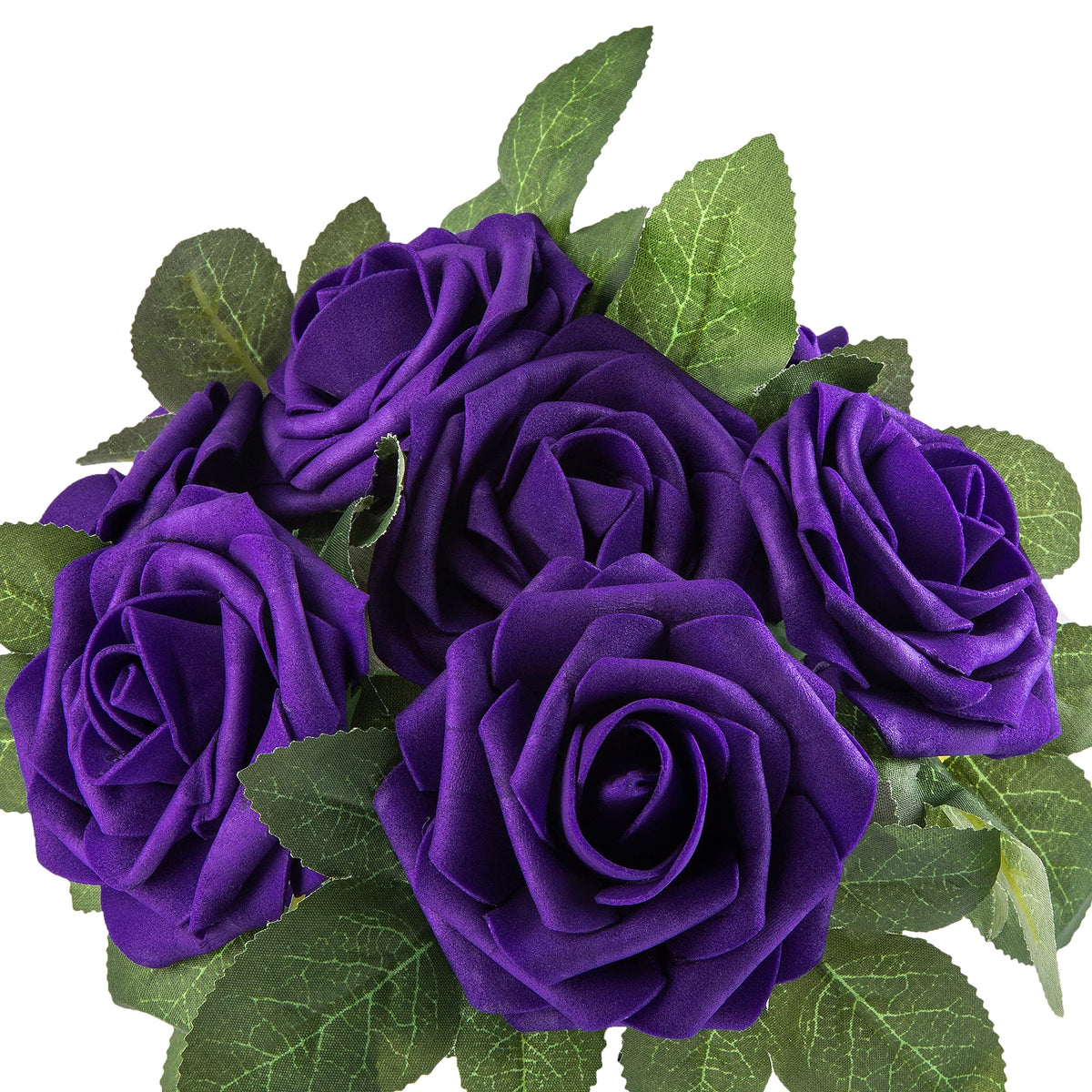 Lansdowns purple foam rose table centerpiece for events.