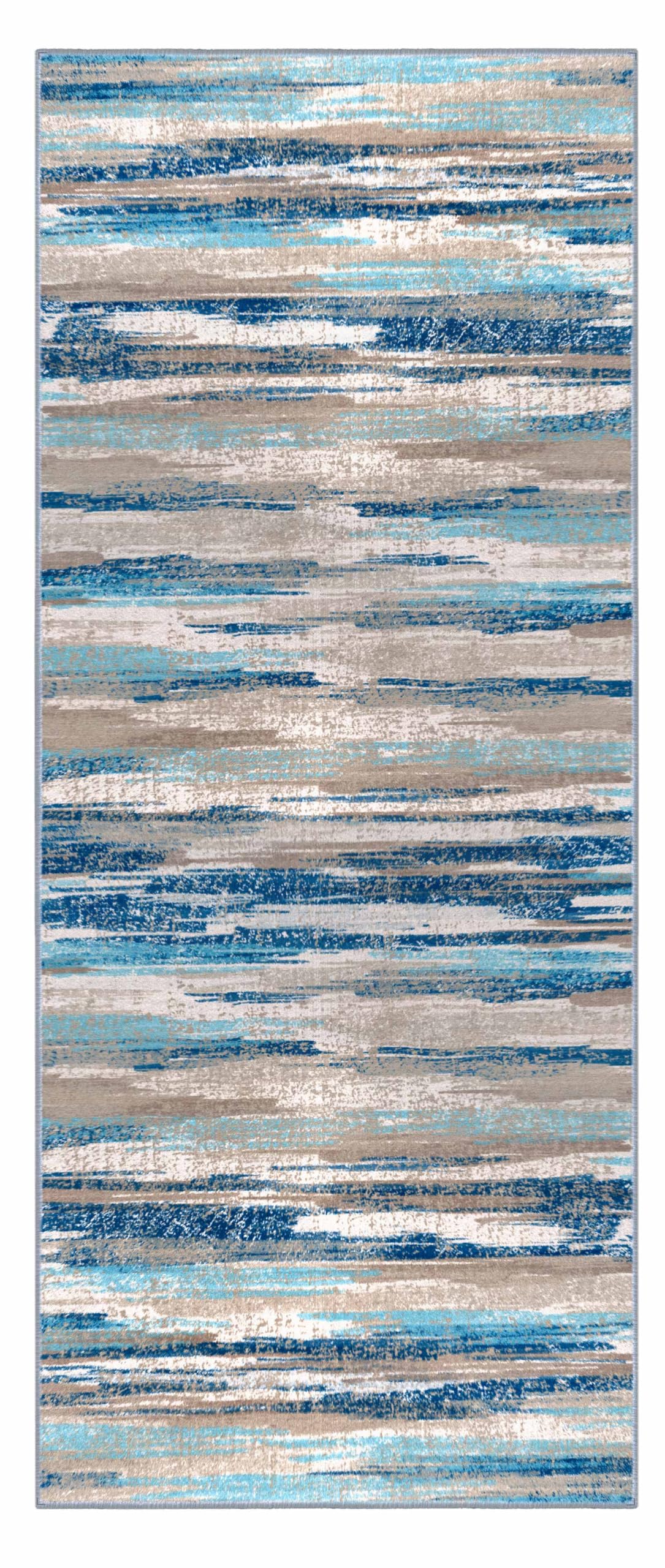 Lansny 2x5 blue-toned rug ideal for entryways, kitchens, and beside beds.