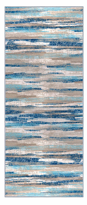 Lansny 2x5 blue-toned rug ideal for entryways, kitchens, and beside beds.