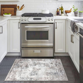 Lansny entryway rug non-slip backing keeps it in place on hard floors