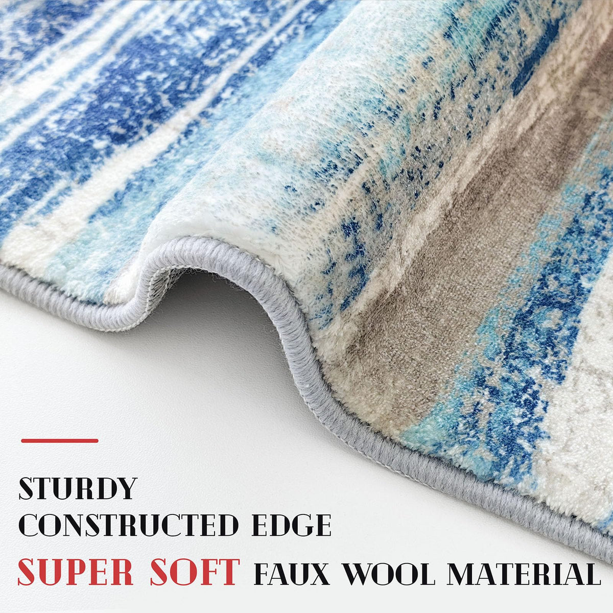 Lansny hallway rug in aqua taupe tones complements entryways