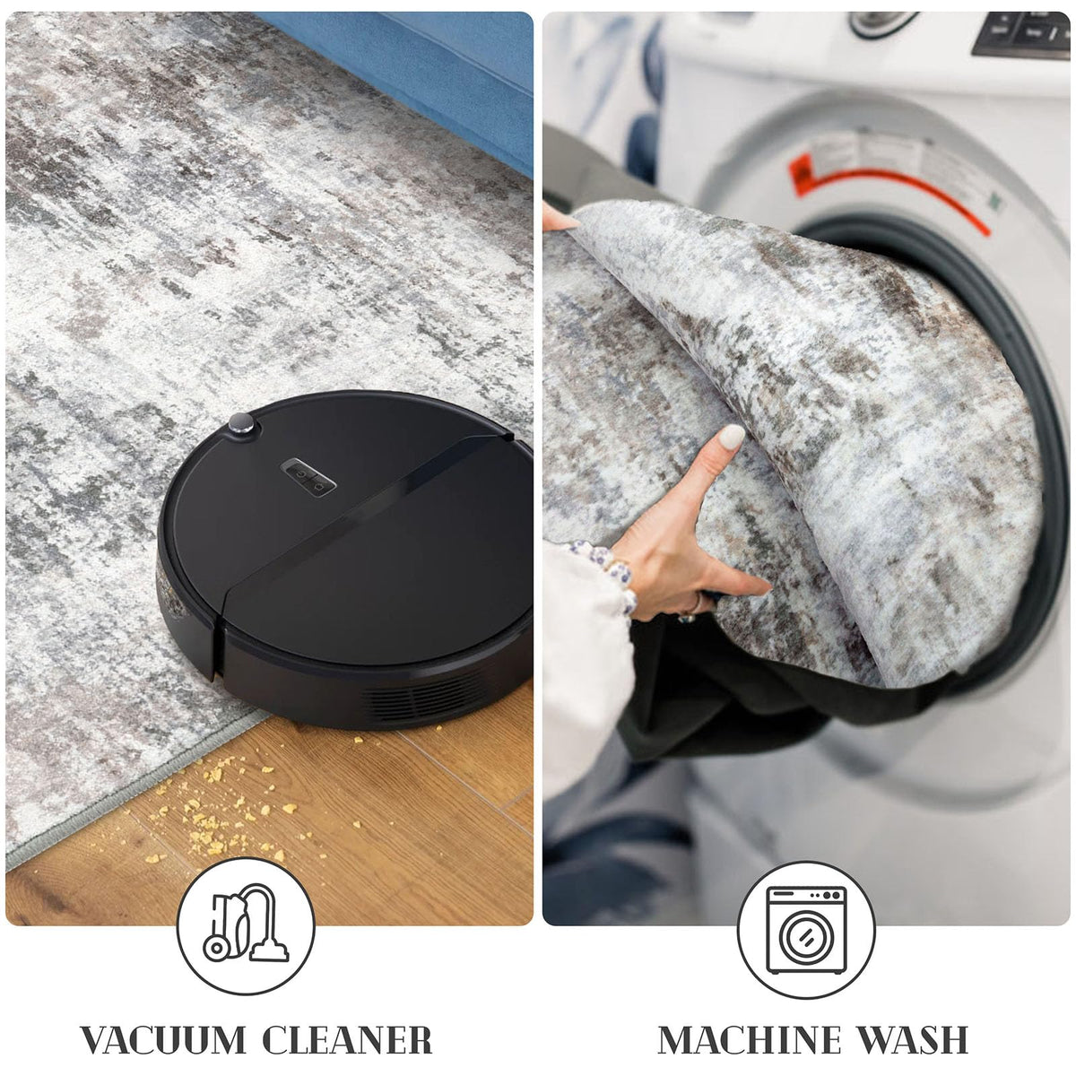 Lansny kitchen or bedside rug adds subtle color and comfort