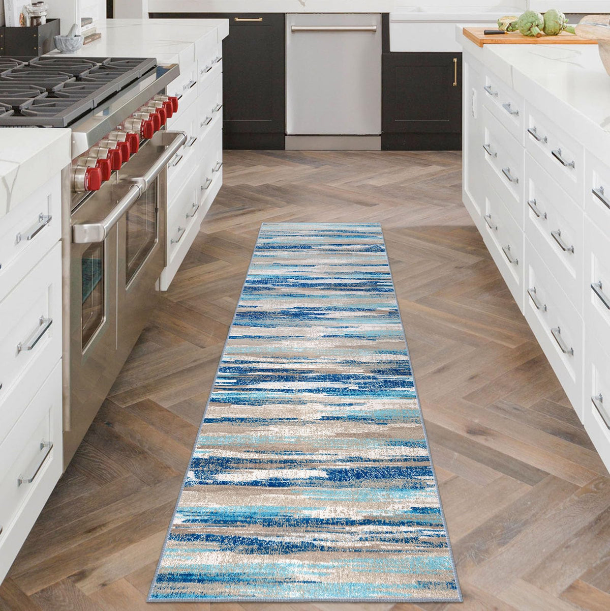Lansny rug backing features non-slip TPE for secure placement