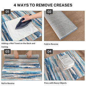 Lansny ultra-soft abstract rug 2x5 adds cozy comfort to bedrooms and hallways.